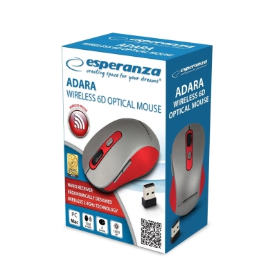 Mysz Esperanza adara EM131R czerwona