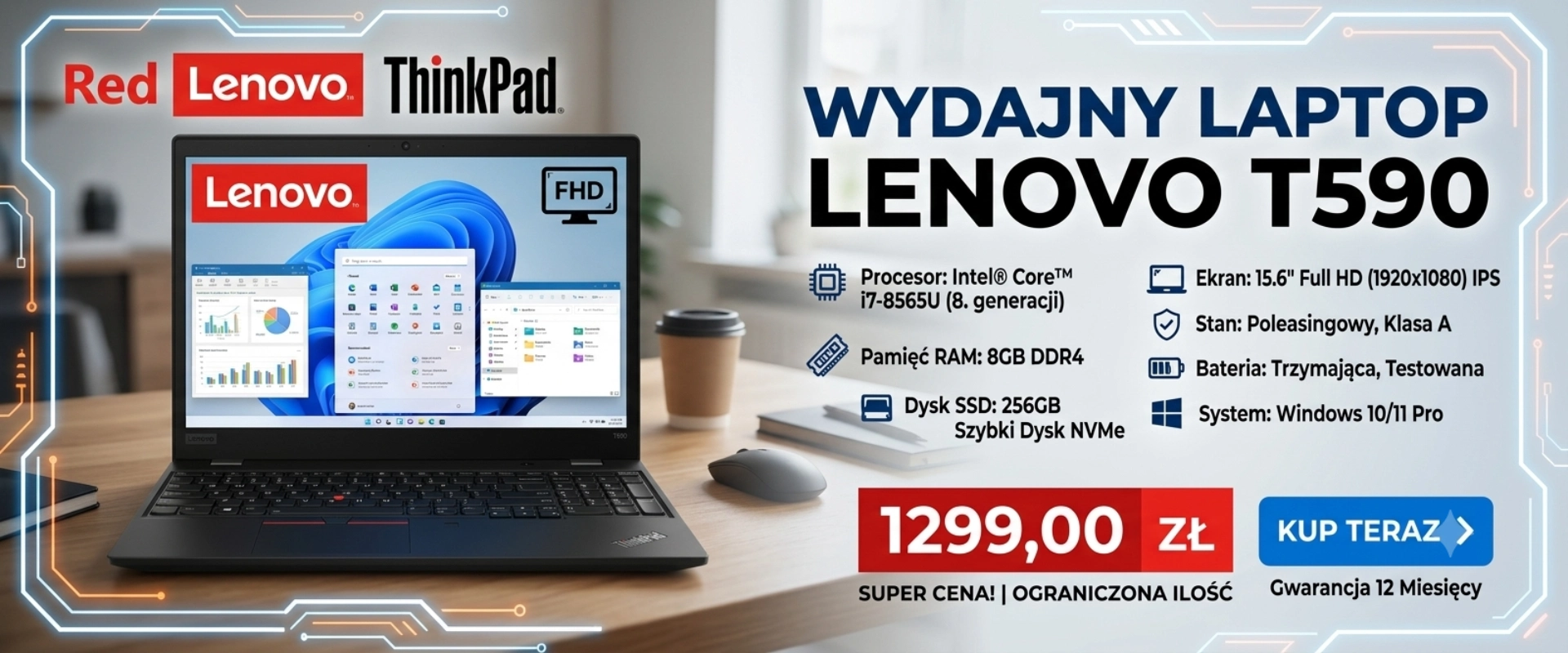 Lenovo T590 za 1299